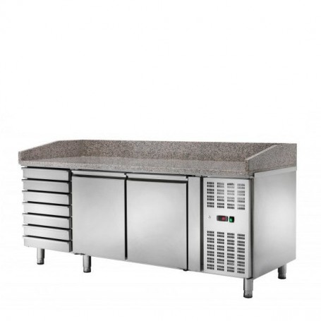 Banco Pizza Refrigerato - 2 Porte 7 Cassetti