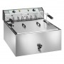 Friggitrice Elettrica per Pasticceria - 25 Litri - 9 kW 400V - con Rubinetto e Cestello Grande