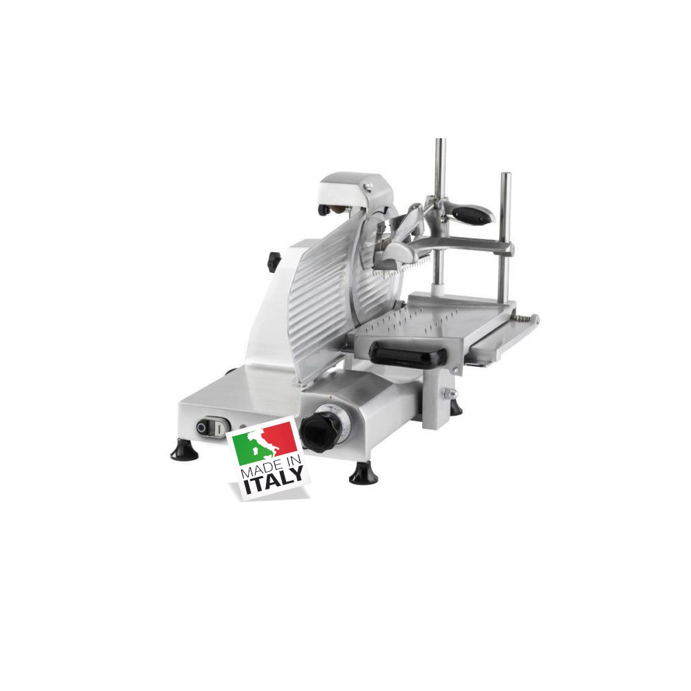 Affettatrice verticale professionale lama da 30 cm - Salumi o Carni -  Affilatoio Fisso - Taglio utile L x H mm 240 x 175