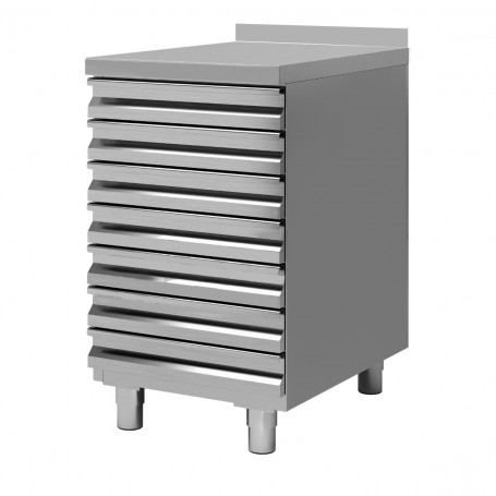 Cassettiera INOX per Contenitori Impasto Pizza - 500x700x850h mm