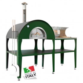 Forno Pizza per Interno - Esterno - Food Truck - 4/5 Pizze - Colore Verde