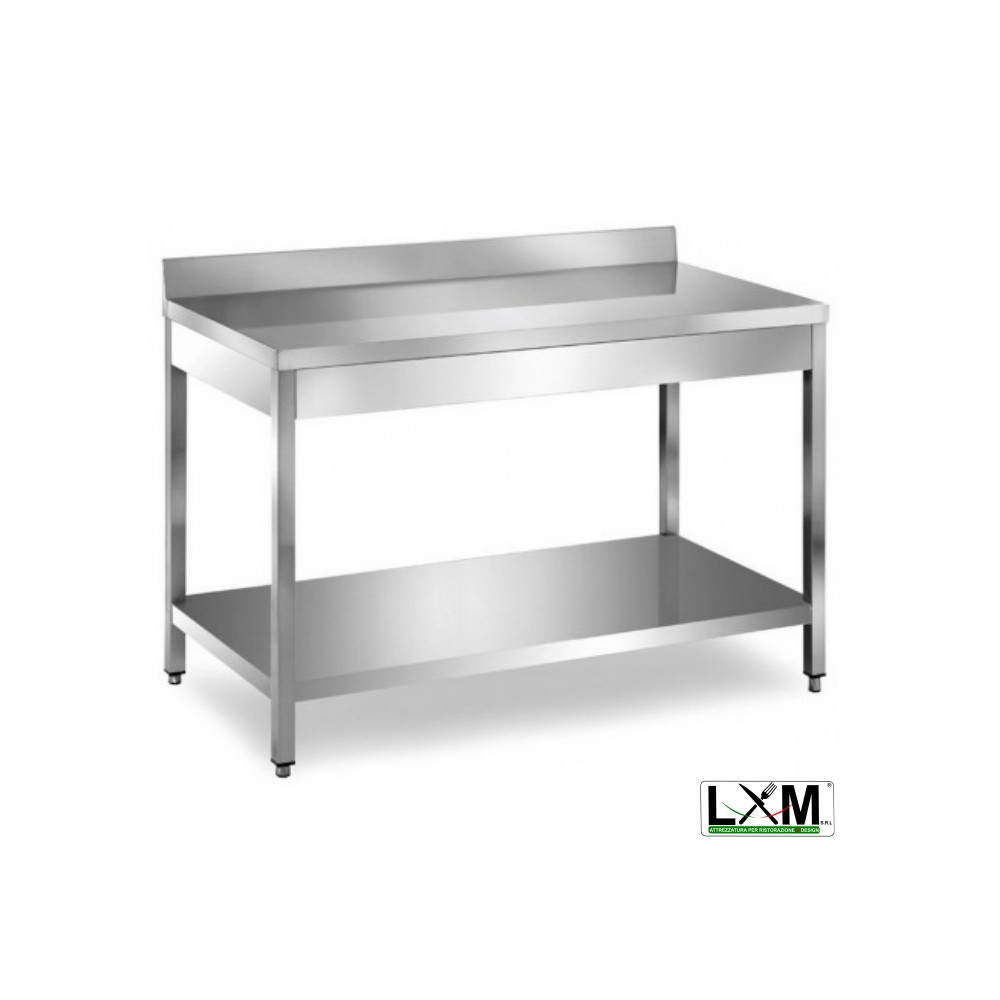 Tavolo da lavoro in acciaio inox PREMIUM - 1600x800 mm - con ripiano  inferiore senza alzatina incl. tagliere