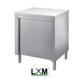 Tavolo da lavoro in acciaio Inox con porte a battente prof. 60 cm