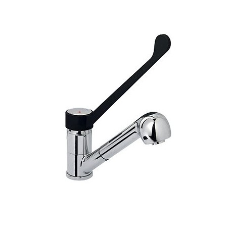 MISCELATORE MONOFORO CON LEVA CLINICA IN MATERIALE PLASTICO PA6 E CANNA GIREVOLE