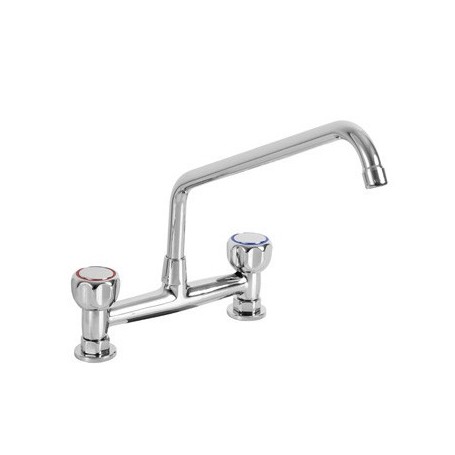RUBINETTO BIFORO CON CANNA GIREVOLE "C" Ø20x250, MANIGLIA ROTONDA. INTERASSE 203,20mm