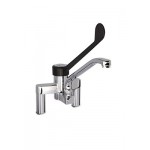 MISCELATORE BIFORO CON CANNA GIREVOLE, LEVA CLINICA IN MATERIALE PLASTICO PA6. INTERASSE 155mm
