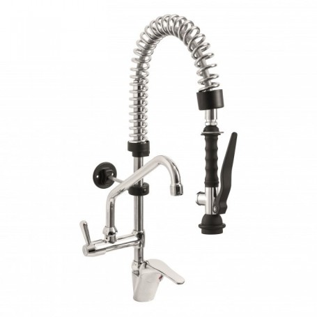 GRUPPO DOCCIA PRELAVAGGIO MONOFORO MISCELATORE CON CANNA GIREVOLE "C" Ø18X200 MM, VERSIONE MINI