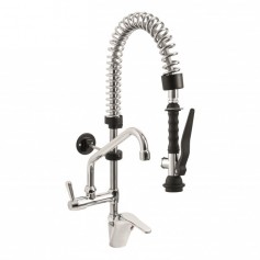 GRUPPO DOCCIA PRELAVAGGIO MONOFORO MISCELATORE CON CANNA GIREVOLE "C" Ø18X200 MM, VERSIONE MINI