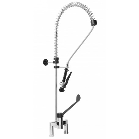 GRUPPO DOCCIA PRELAV. BIFORO A LAVELLO MISCELATORE SOLO KIT DOCCIA,LEVA CLINICA NERA IN MATERIALE PLASTICO PA6 E DOCCETTA BASIC