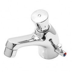 MISCELATORE TEMPORIZZATO LAVABO SERIE BASIC COMPLETO DI FLESSIBILE E VALVOLA DI NON RITORNO, TEMPO DI EROGAZIONE 8±12 sec