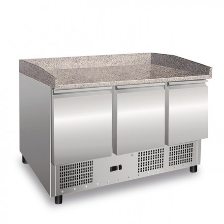Banco saladette statico con agitatore - 249 Litri - 3 Ante - Piano in Granito 