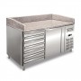 Banco Pizza Ventilato - 249 Litri - 1 Anta e Cassetti - Piano in Granito