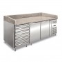 Banco Pizza Ventilato - 428 Litri - 2 Ante e 7 Cassetti - Piano in Granito