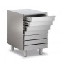 Cassettiera INOX per Contenitori Impasto Pizza - 7 Cassetti - 515x768x820h mm