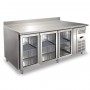 Tavolo Refrigerato Ventilato - GN 1/1 - Tre Porte a Vetro [-2 +8 C°] - Con Alzatina