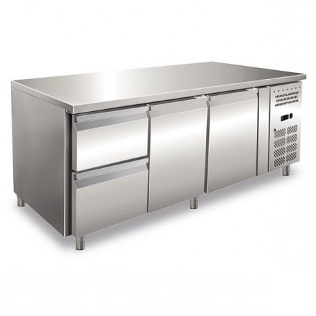 Tavolo Refrigerato Ventilato - GN 1/1 - Due Porte + Due Cassetti [-2 +8 C°]