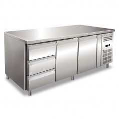 Tavolo Refrigerato Ventilato - GN 1/1 - Due Porte + Tre Cassetti [-2 +8 C°]
