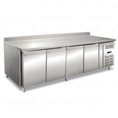 Tavolo Refrigerato Ventilato - GN 1/1 - Quattro Porte [-2 +8 C°] - Con Alzatina