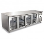 Tavolo Refrigerato Ventilato - GN 1/1 - Quattro Porte a Vetro [-2 +8 C°]
