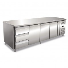 Tavolo Refrigerato Ventilato - GN 1/1 - Tre Porte + 3 Cassetti da 1/3 - [-2 +8 C°]