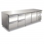 Tavolo Refrigerato Ventilato - GN 1/1 - Due Porte + 4 Cassetti da 1/2 - [-2 +8 C°]