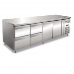 Tavolo Refrigerato Ventilato - GN 1/1 - Due Porte + 4 Cassetti da 1/2 - [-2 +8 C°]