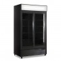 Frigo Vetrina Bibite - Nero - 832 Litri - [0 +10C°] - Doppia Porta Scorrevole e Cassetto Retroilluminato