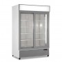 Frigo Vetrina Bibite - Bianco - 990 Litri - [0 +10C°] - Doppia Porta Scorrevole e Cassetto Retroilluminato