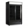 Frigo Vetrina Bibite - Nero - 990 Litri - [0 +10C°] - Doppia Porta Scorrevole e Cassetto Retroilluminato