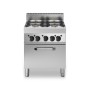 Cucina a gas bacinelle smaltate, 4 fuochi, forno a gas