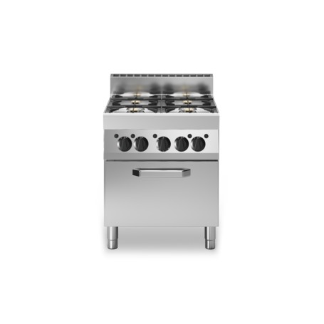 Cucina a gas bacinelle smaltate, 4 fuochi, forno a gas
