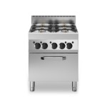 Cucina a gas bacinelle smaltate, 4 fuochi, forno a gas