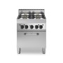 Cucina a gas bacinelle smaltate, 4 fuochi, forno elettrico ventilato