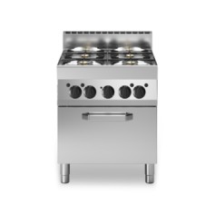 Cucina a gas bacinelle smaltate, 4 fuochi, forno elettrico ventilato
