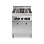 Cucina a gas bacinelle smaltate, 4 fuochi, forno elettrico ventilato