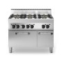Cucina a gas bacinelle smaltate, 6 fuochi, forno elettrico ventilato