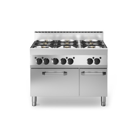 Cucina a gas bacinelle smaltate, 6 fuochi, forno elettrico ventilato