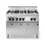 Cucina a gas bacinelle smaltate, 6 fuochi, forno elettrico ventilato