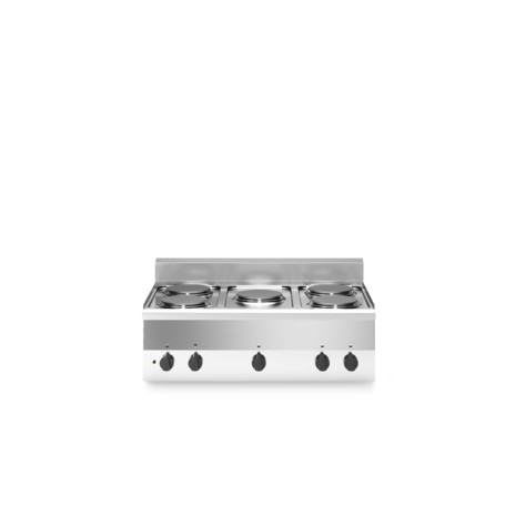 Piano cottura elettrico, 5 piastre tonde, top
