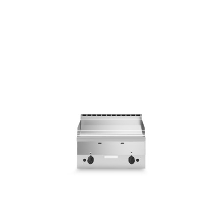 Fry top gas, piastra liscia cromata, top