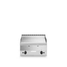 Fry top gas, piastra liscia cromata, top