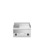 Fry top elettrico, piastra 2/3 liscia 1/3 rigata cromata, top