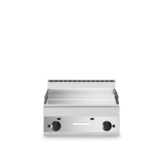 Fry top gas, piastra liscia cromata, top