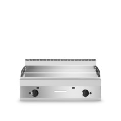 Fry top gas, piastra liscia cromata, top