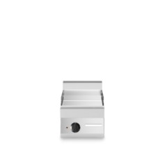 Fry top elettrico, piastra liscia cromata, top