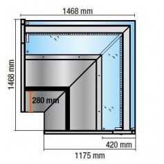Espositore Refrigerato - Modello NPR - Angolo Aperto - Vetri Curvi