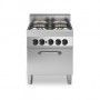 Cucina a gas bacinelle smaltate, 4 fuochi, forno a gas