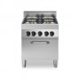 Cucina a gas bacinelle smaltate, 4 fuochi, forno elettrico ventilato