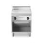 Fry top elettrico, piastra 2/3 liscia 1/3 rigata cromata, su vano aperto