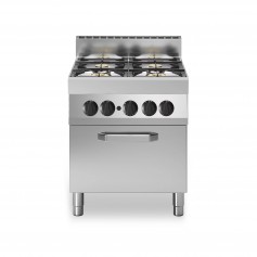 Cucina a gas bacinelle smaltate, 4 fuochi, forno elettrico ventilato